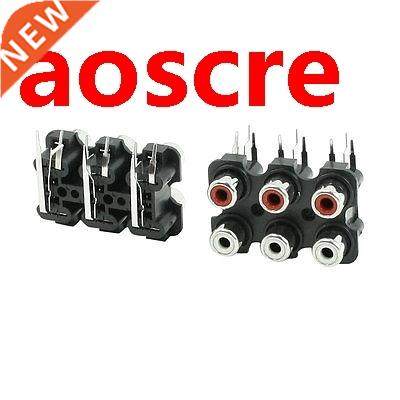 2 Pcs 6 RCA PCB ount Feale Outlet Jack Connector RCA Socke