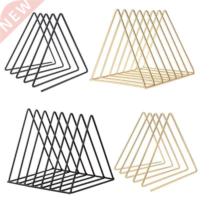 Iron LP Record Rack Triangle Book Magzine Holder Desk Record