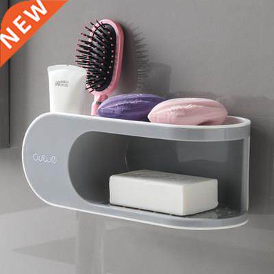Double Soap Box Storage Rack No-drilling Creative Drainage T