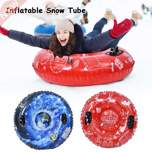 Kids Winter Snow Tube Round Shape Inflatable Snow Sled Snow