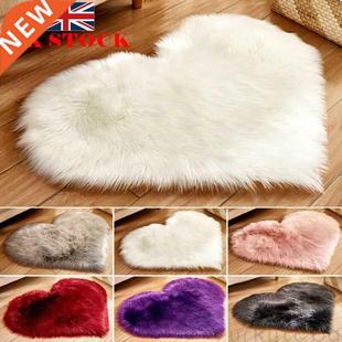 Bedroom Carpet Floor-Mat Fluffy-Rug Faux-Fur Heart-Shaped Ha