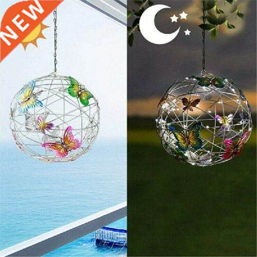 1 Pc 11cm Iron Hanging Pendant Round Ball Solar Light