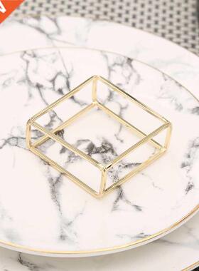 10pcs Creative European hollow square napkin ring gold napki