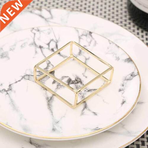 10pcs Creative European hollow square napkin ring gold napki