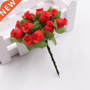 12 Heads/Bundle Artificial Flowers Silk Roses Small Rose