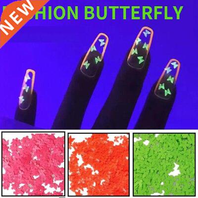 Nail Sequins Butterfly Shape Luminous Ultra Thin Glow