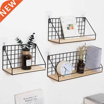 Wooden Iron orage Rack Wall Mounted Shelf orage Kitchen