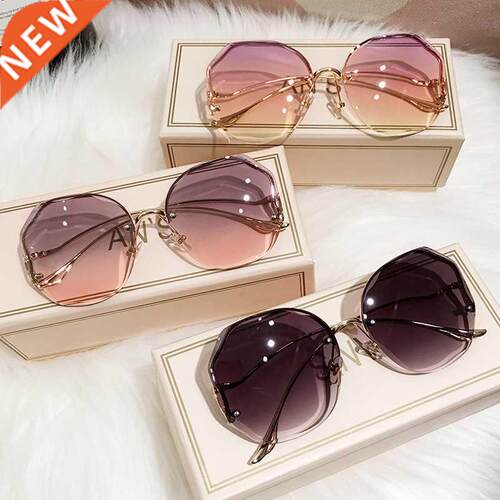 Irregular Round Sunglasses Women Brand Designer Gradient Fas