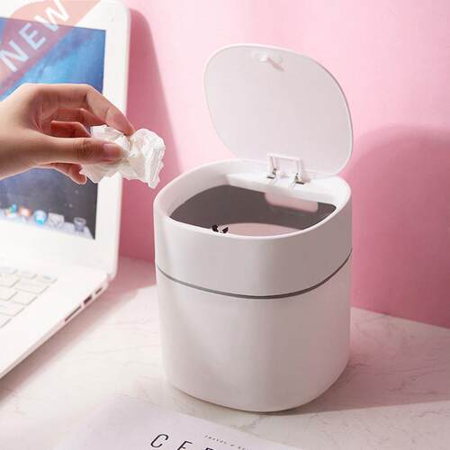 2L Large Capacity Mini Trash Can Desk Waste Bin Basket
