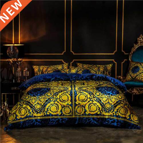 White Gold European Luxury Classic Bedding set Winter Thick