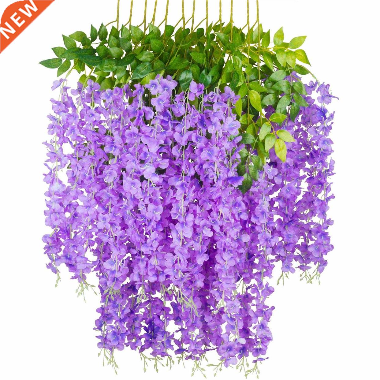 1Pc 110cm Wstera Artfcal Flower Slk Vne Hangng Garla