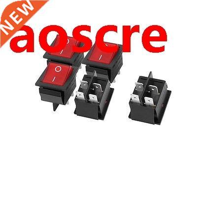 AC 125V/250V 16A 4 Terminal Red Light ON-OFF I/O SPST Boat R