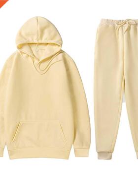 Two Piece Set Women/Men Hoodies+Pants Autumn Winter Hooded S