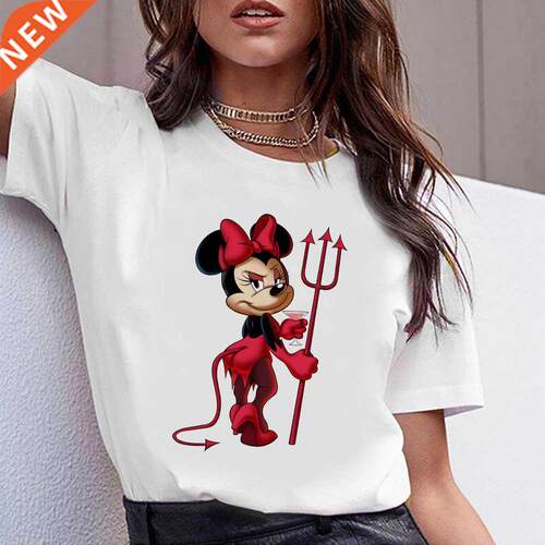 Evil Minnie Mouse T Shirt New Women Disney Tshirt Funny Top
