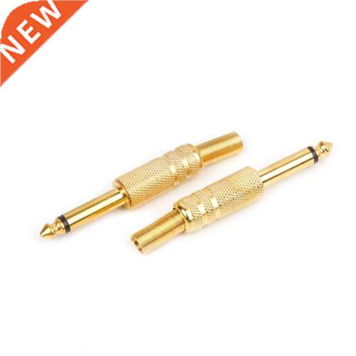 5Pcs Gold Plated 6.35mm Male 1/4 Mono Jack Plug Audio Connec