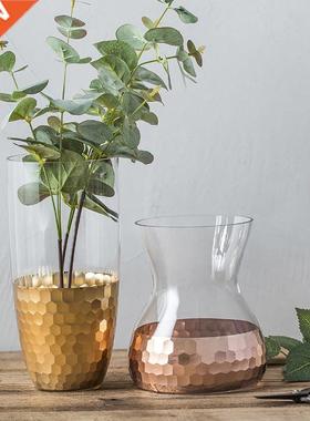 Gold Foil Glass Vase For Home Decoration Flower Vase Figuri