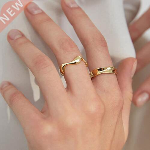 Small Finger Rings For Women Elegant Simple Design Wave Sha
