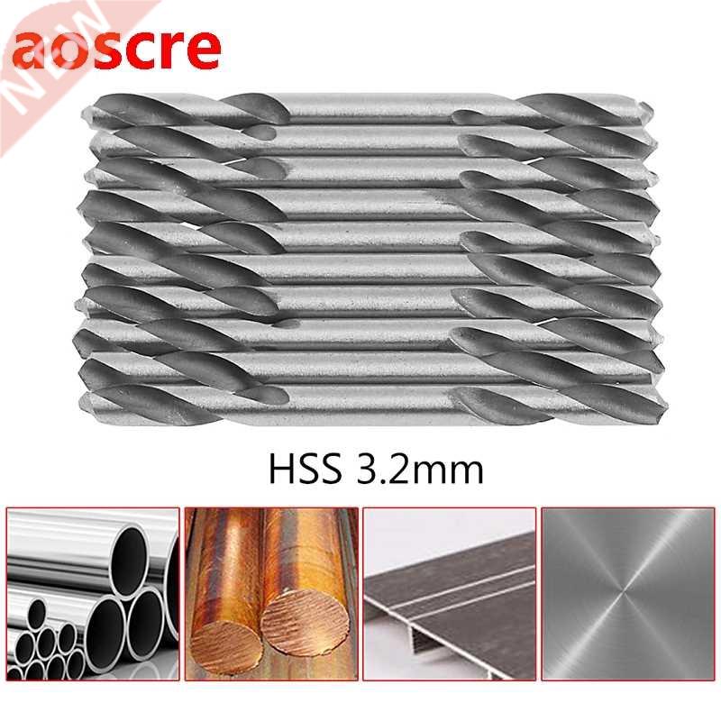 10Pcs 3.2mm HSS Double Ended Spiral Torsion Drill Tools Dril