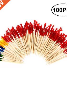 100pcs Bamboo Cocktail Picks Fruit Picks for Pty Supplies