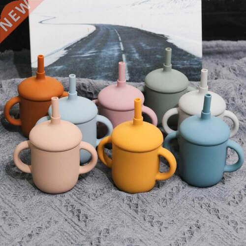 Baby Silicone Feeding Cups With Straw Portable Drinkware