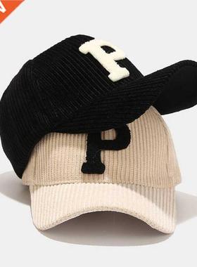 Winter Warm Baseball Caps Letter P Embroidered Men's Women's
