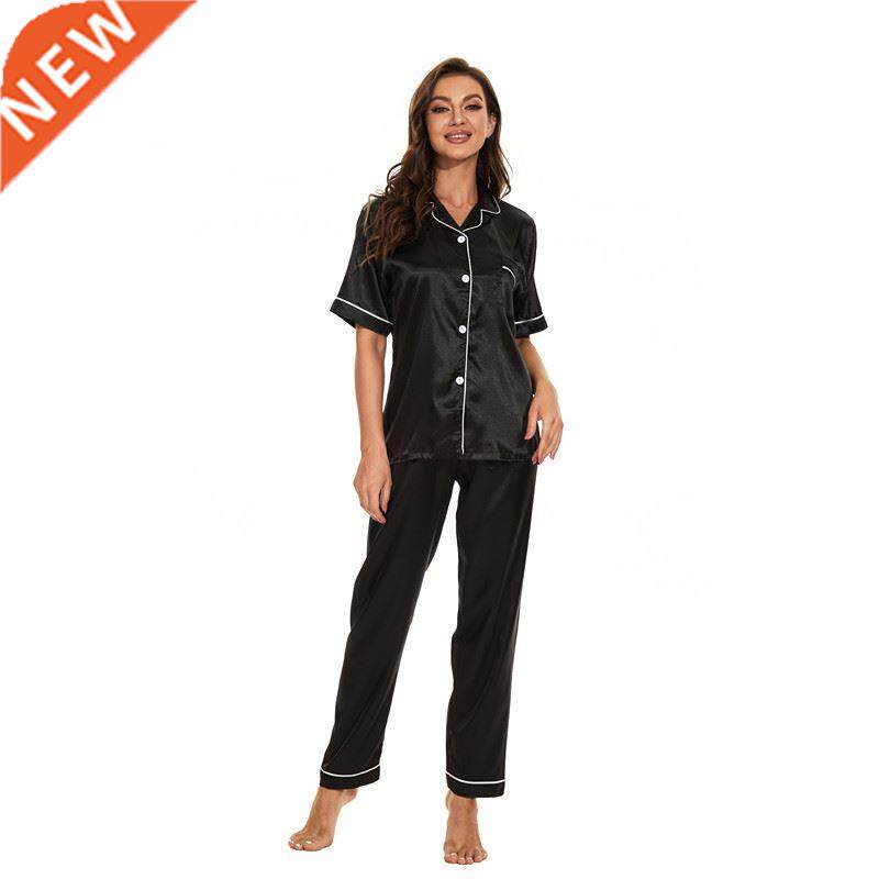 Women Satin Party Pajamas set woman 2 pieces pijamas Short S