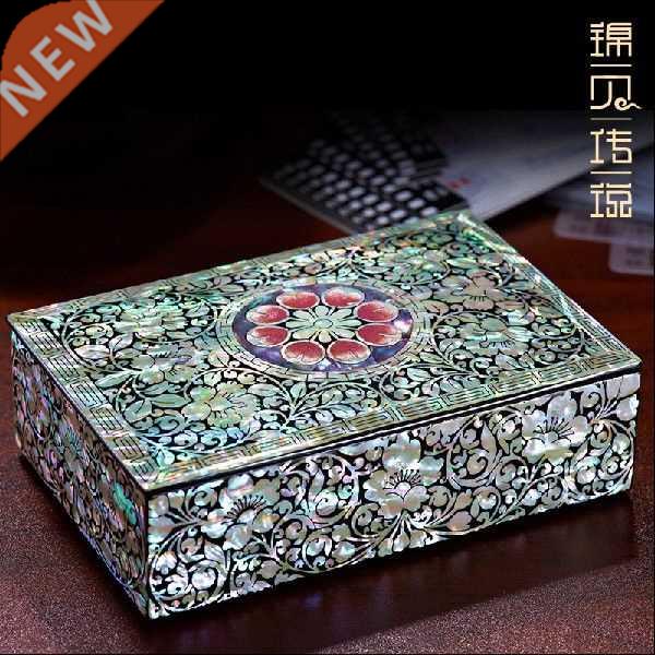 Mother-of-Pearl Lacquer Jewelry Box Wooden European Style
