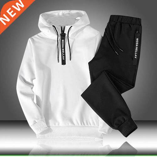Sets Tracksuit Men Autumn Winter Hooded Sweatshirt Drawstrin