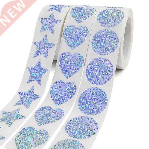 500pcs Laser Love Heart Stars Round Shape Stickers Wedding