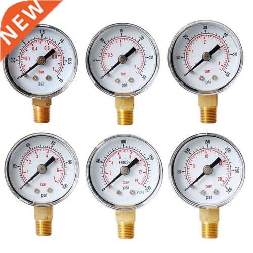 40mm Face Pressure Gauge 1/8 BSPT Bottom Mount 15,30,60.100