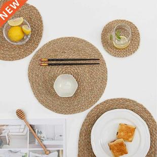 Table Coaster Insulation Anti Slip Straw Lightweight Natural