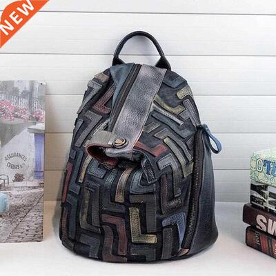 Anti-theft Genuine Leather Vintage Backpack Women Retro Chic