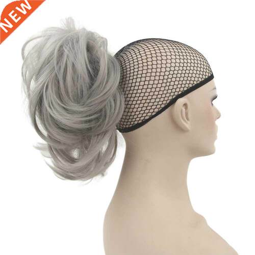 Soowee Short Curly Hair Piece Gray Claw tail Synthetic Hair