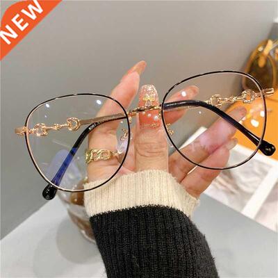 Vintage New Oval Metal Frame Glasses Women Fashion Optical M