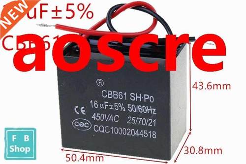 1pcs CBB61 16uF 450VAC starting capacitance AC Fan Capacitor