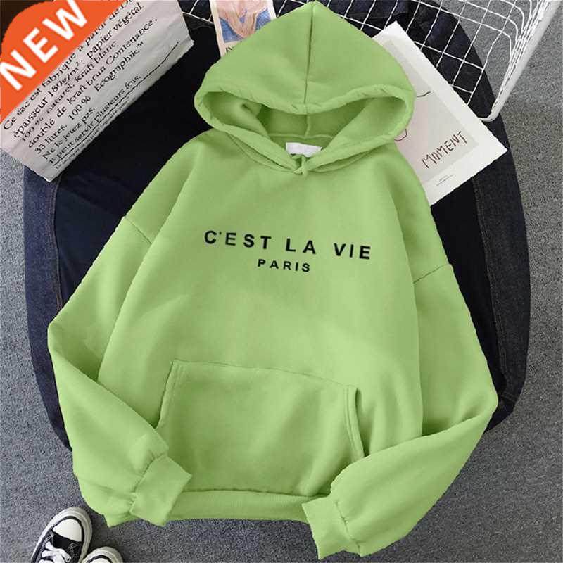 Streetwear Hoodies Letter Printed Women Sweatshirt Autumn Wi