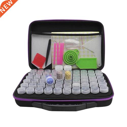 60 Slots DIY Craft Ebroidery Box Tweezers Container Jars