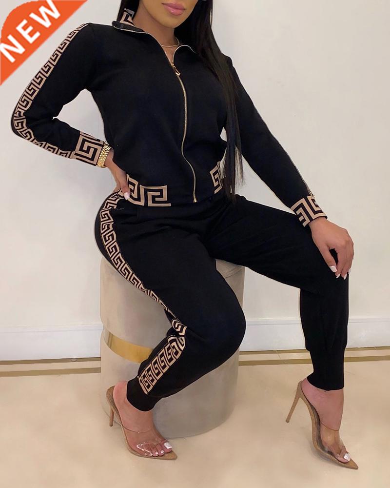 2021 Tracksuits Women Elegant Two-Pieces Suit Sets Female St