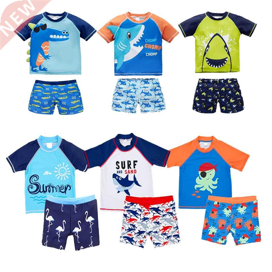 2021 Baby Toddler Boys Swimsuit Sets Fish Printed 2PCS Boy&a