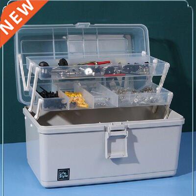 Three Layers Transparent Folded Tool Box Medicine Cabinet