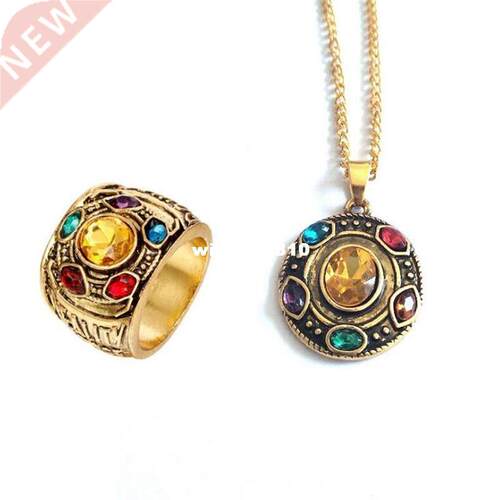 New Avengers Infinity War Thanos Ring Necklace Infinity Ston