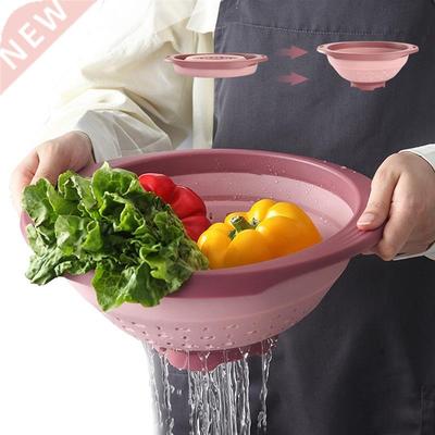 oldable Silicone Colander Fruit Vegetable Washing Basket Str