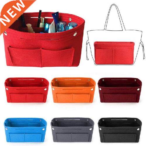 Red Multi-pocket Makeup Cosmetic Travel Bags Set Insert
