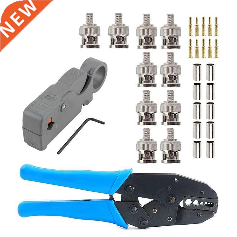 1Set Coax Rf/Bnc Crimp Tools for Rg58 / Rg59 / Rg6 with 10Pc
