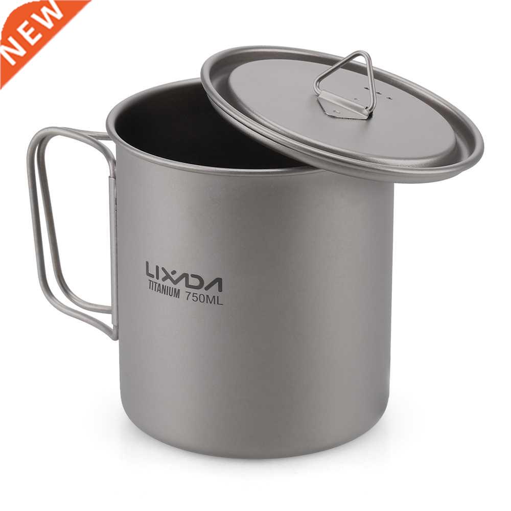 Lixada Ultralight Titanium Cup Water Cup Mug with Foldable H