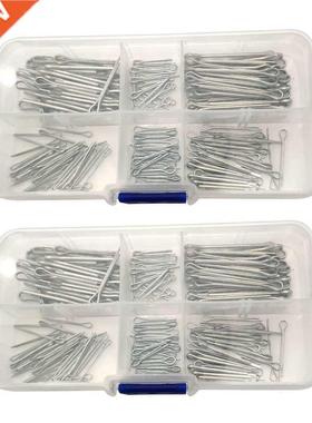 350Pc SPLIT PINS Cotter Fixings Set Assorted Sizes Zinc Plat