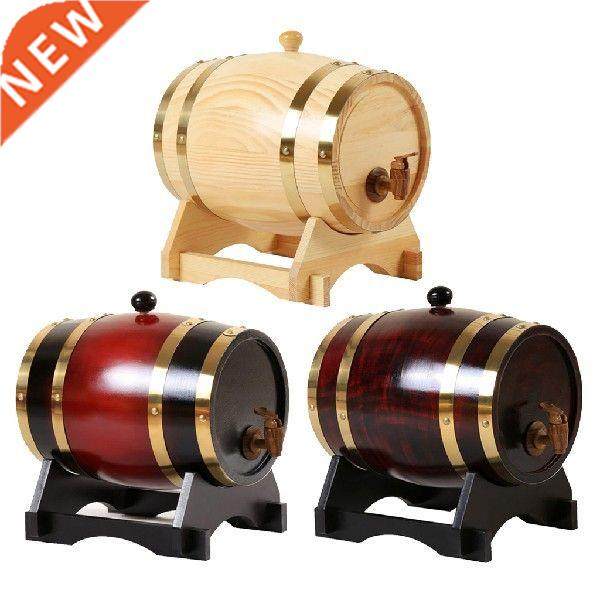 Retro 3L/1.5L Oak Wine Barrel Storage with Base For Whiskey