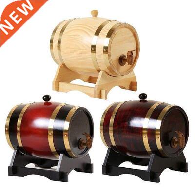 Retro 3L/1.5L Oak Wine Barrel Storage with Base For Whiskey