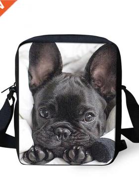 Shoulder Messenger Bags Women 3D French Bulldog Printing Han
