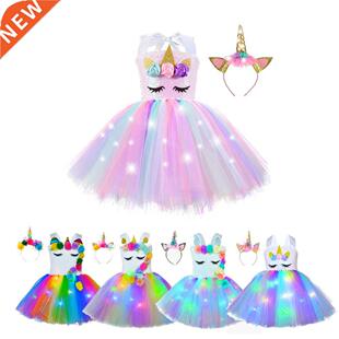 Girl Unicorn Dresses for Girls Tutu Princess Party Dresses w